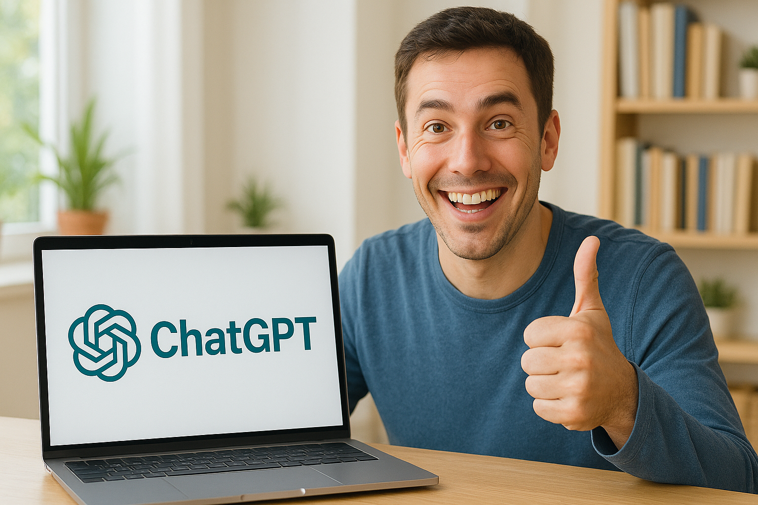 Homme utilisant ChatGPT sur ordinateur