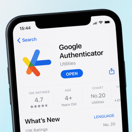 Écran avec Google Authenticator