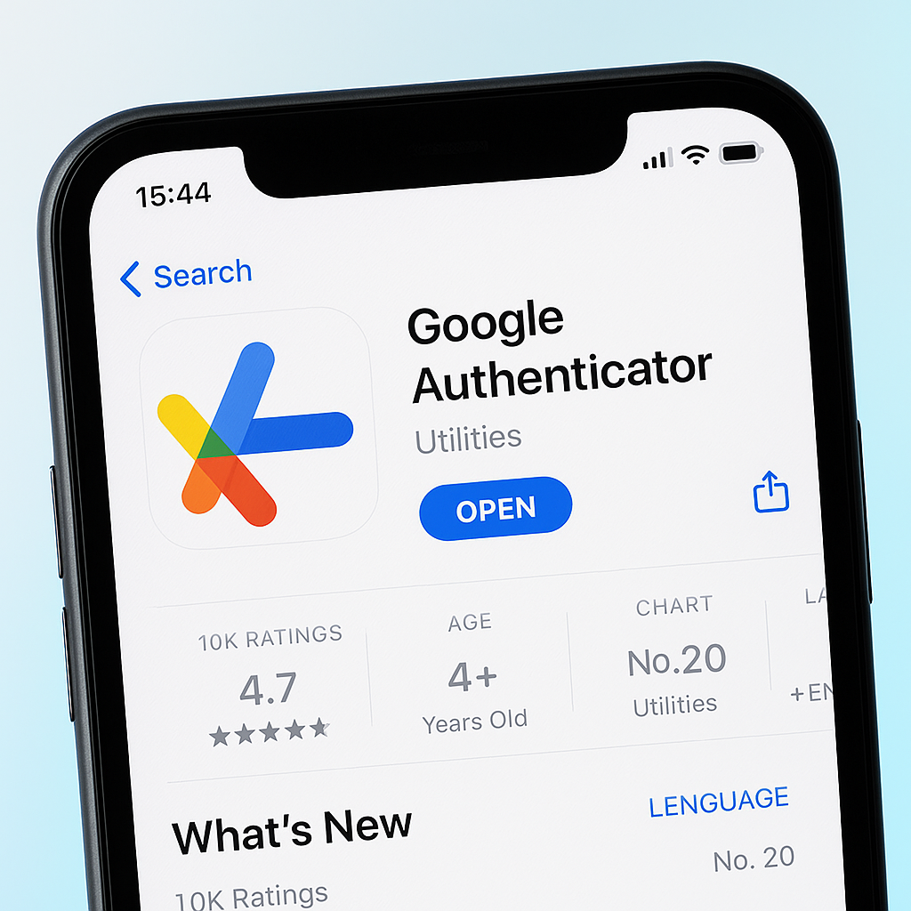 Écran avec Google Authenticator