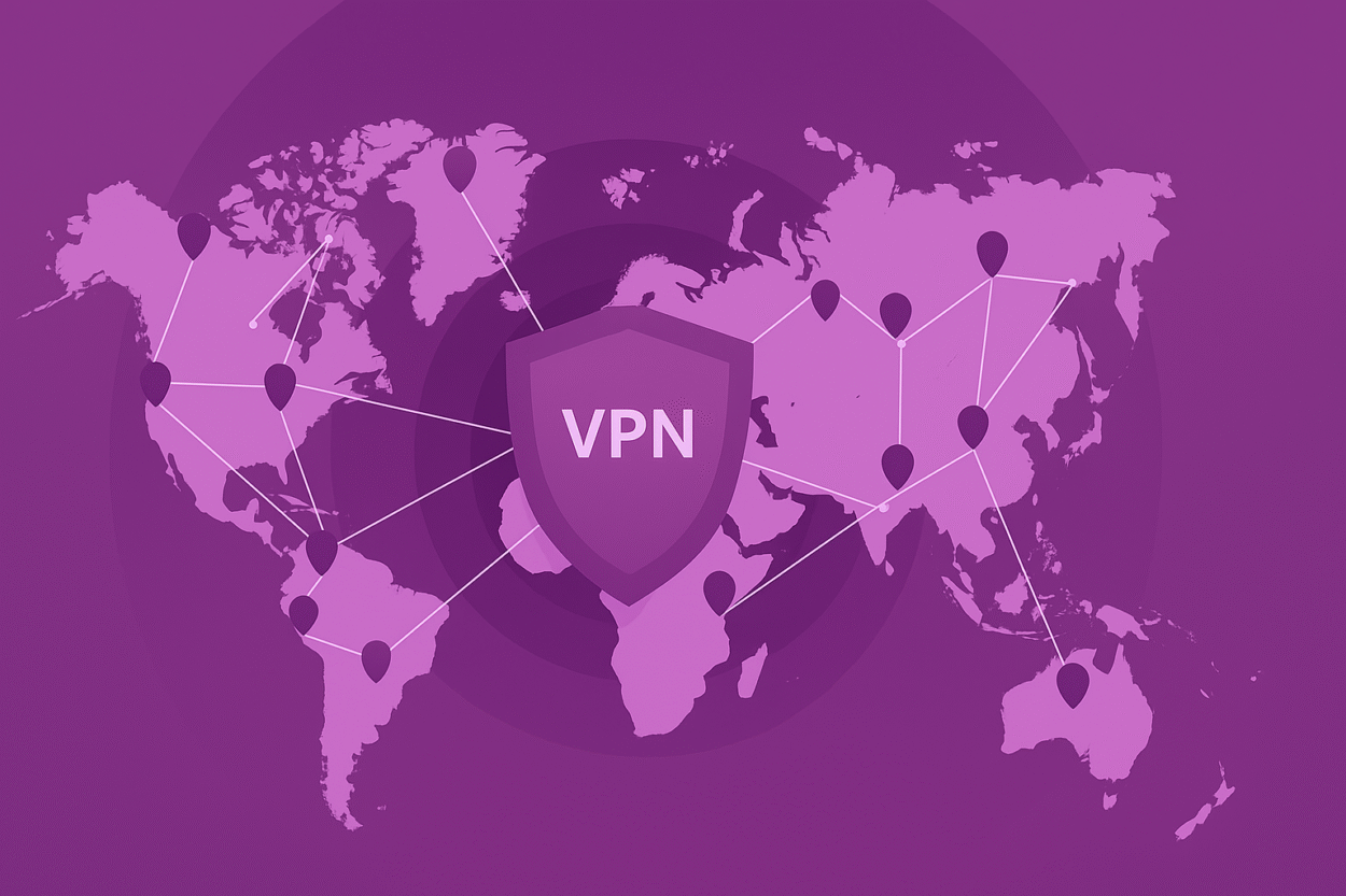 VPN sur une carte du monde.