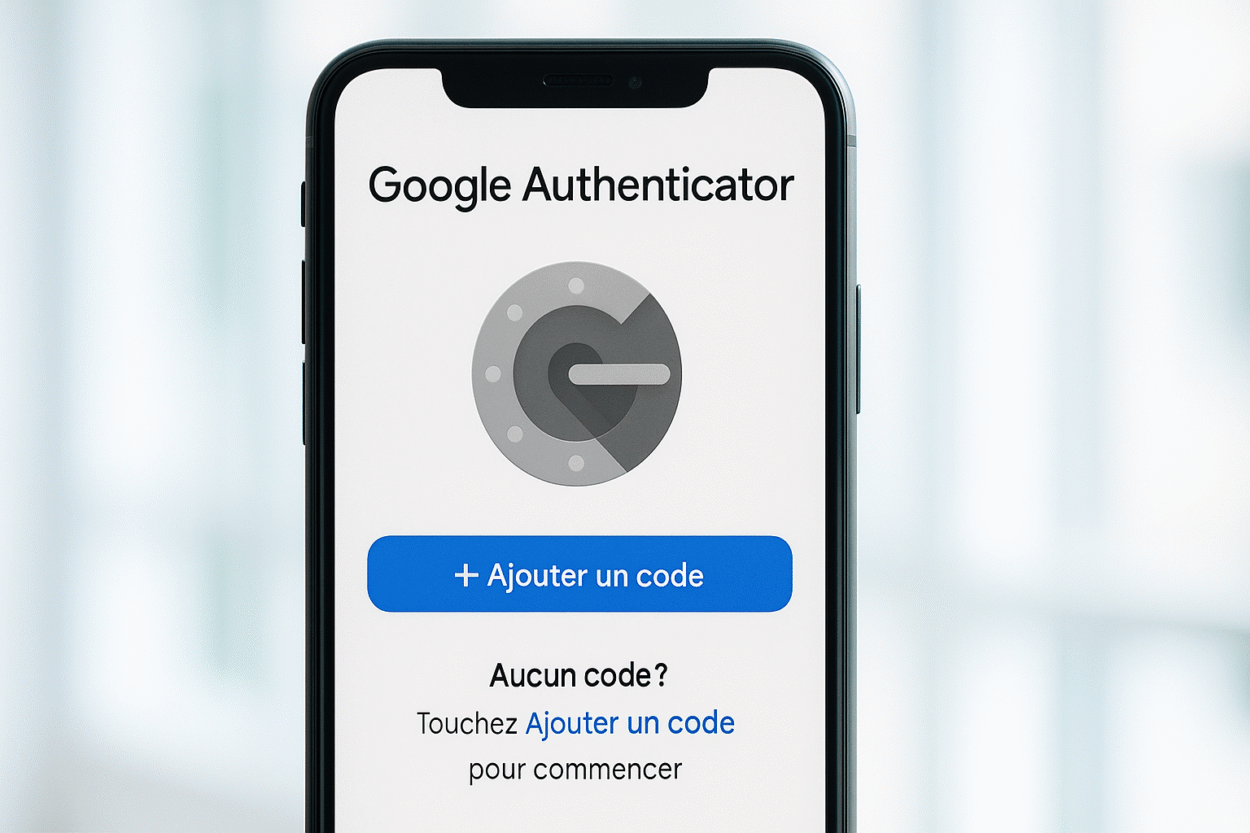 Page d’accueil Google Authenticator.