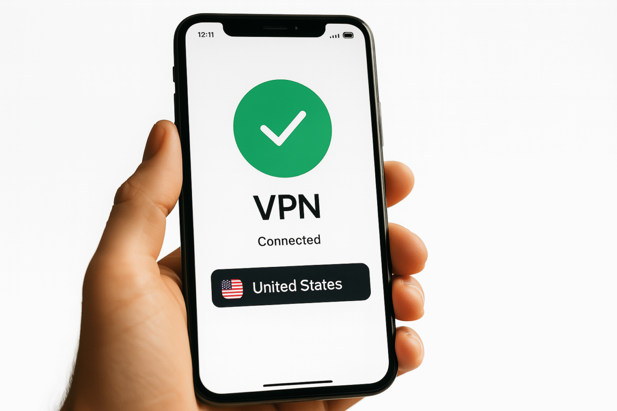 VPN sur écran de téléphone.