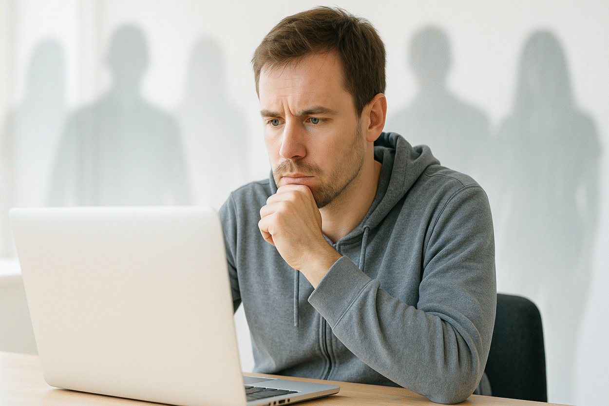 Une personne espionée en ligne.