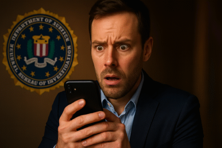 Homme recevant un SMS