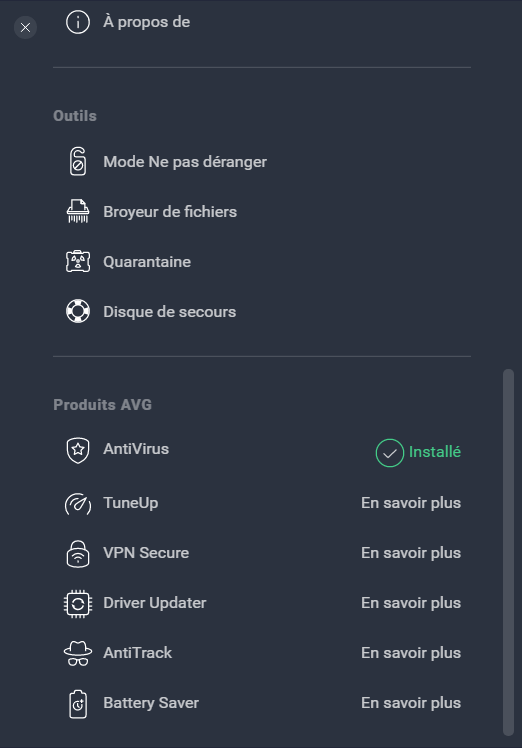Menu gratuit AVG (2)