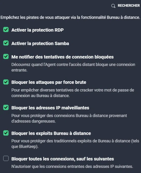 agent contre les accès distants AVG
