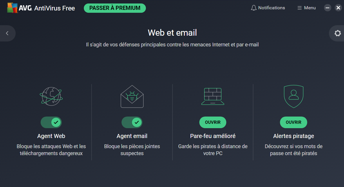 AVG Antivirus free web et email