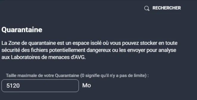 configuration quarantaine