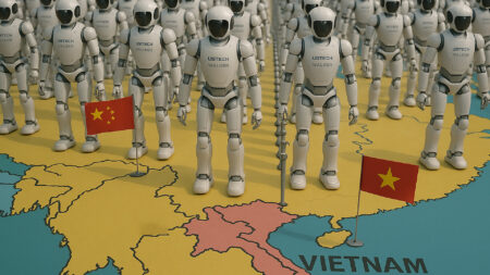 Robots Walker S2 de UBTECH à la frontière Chine-Vietnam