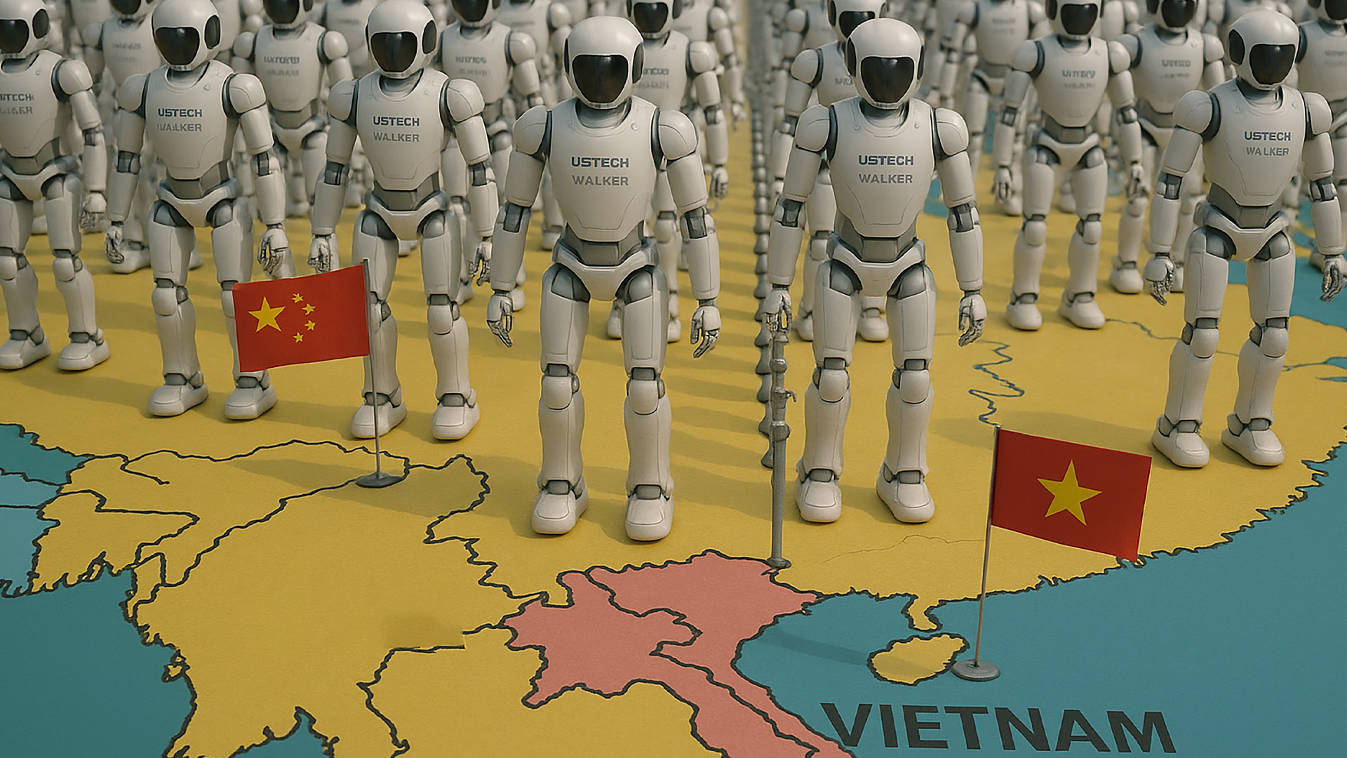 Robots Walker S2 de UBTECH à la frontière Chine-Vietnam