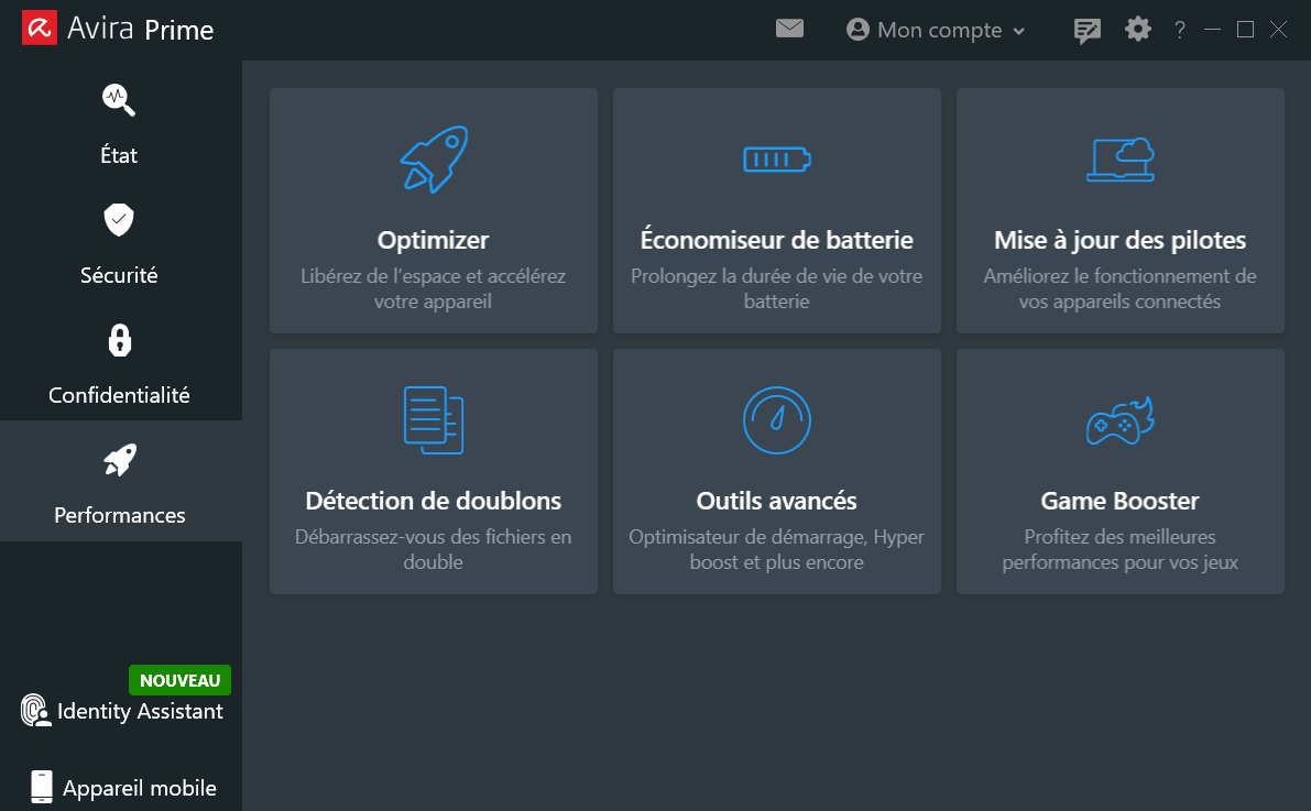 amélioration des performances Avira Prime
