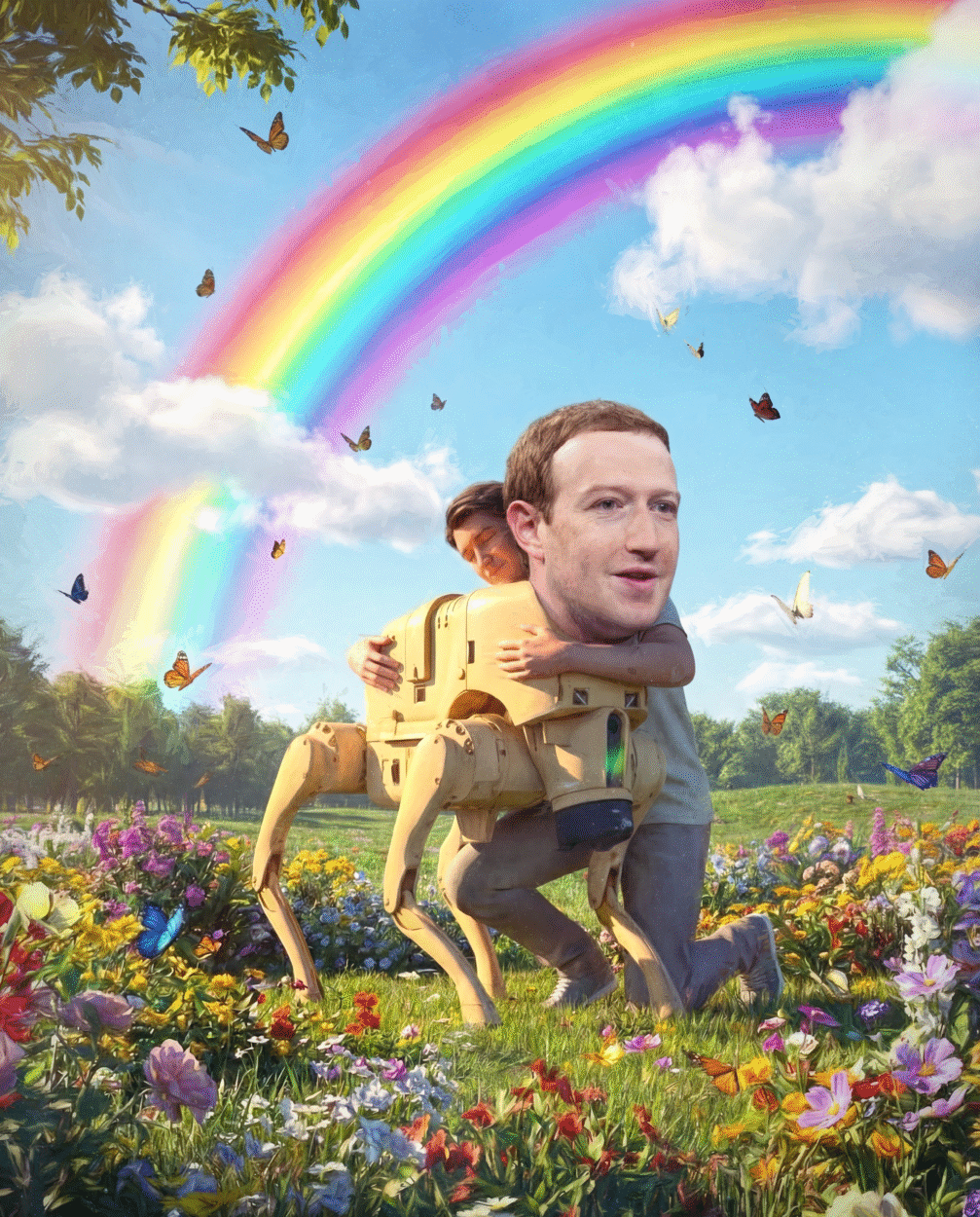 Oeuvre numérique de Beeple représentant le robot-chien Mark Zuckerberg