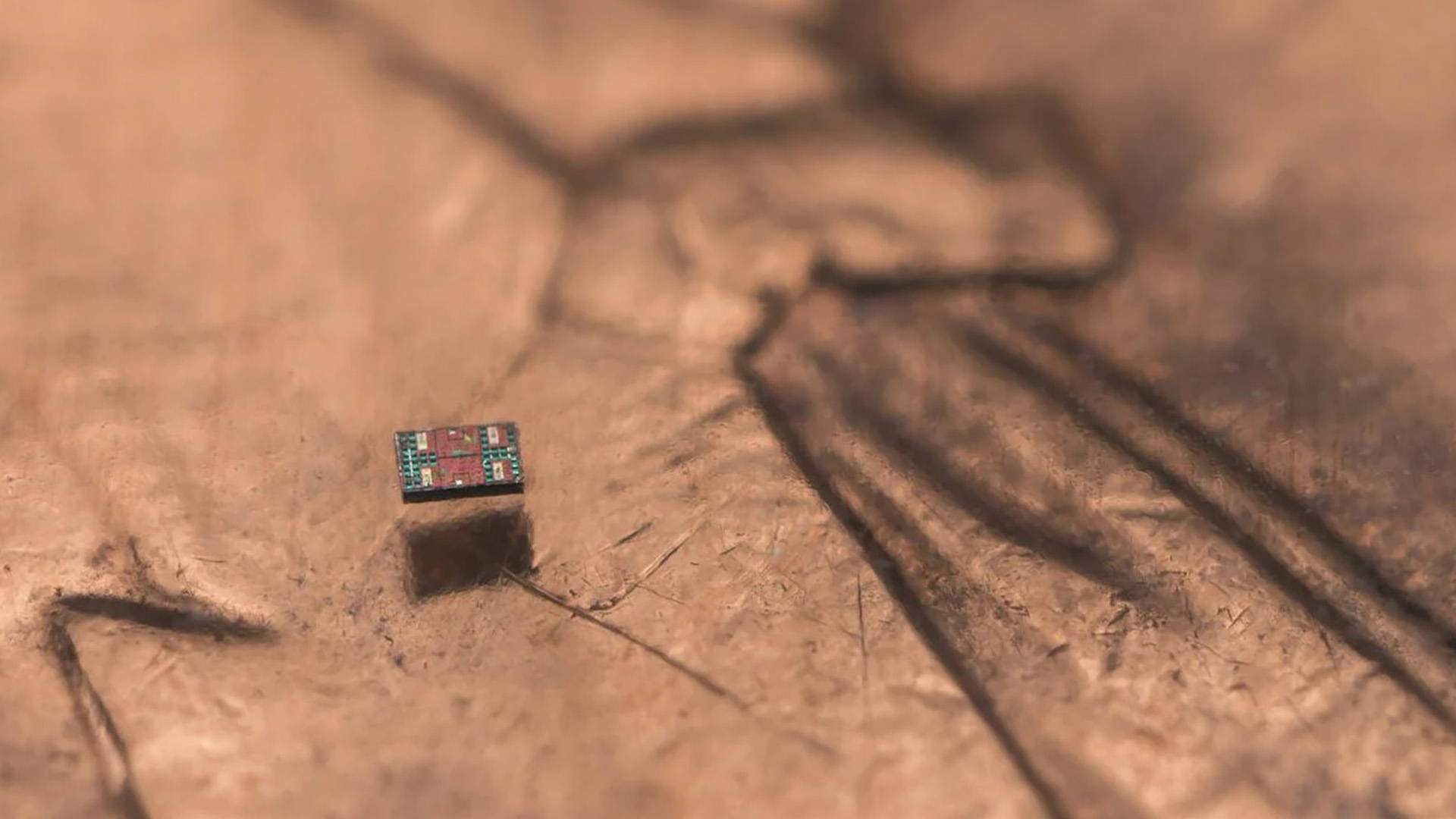 Microrobot sur une pièce de monnaie