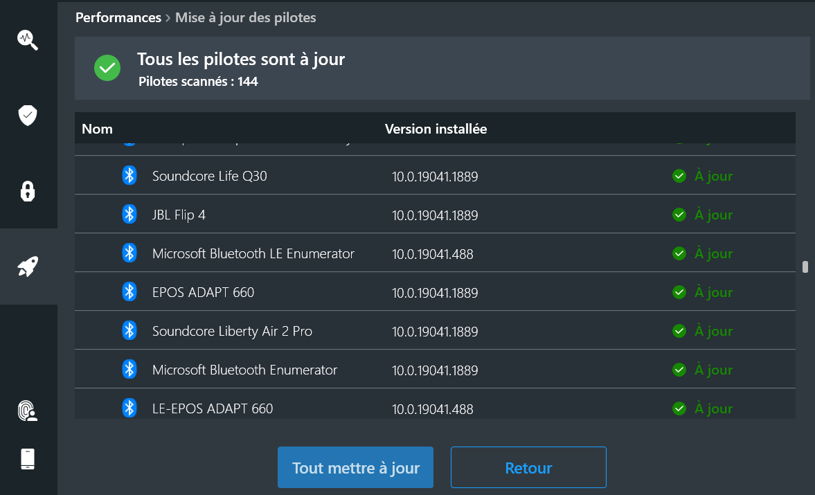 mise à jour de pilotes liste de drivers Avira