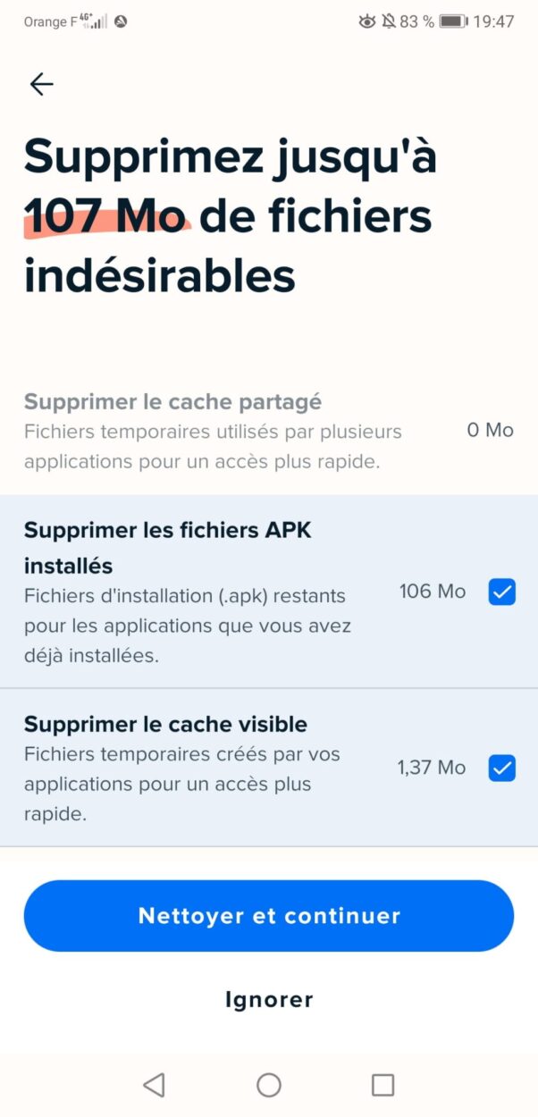 nettoyer téléphone Avast One
