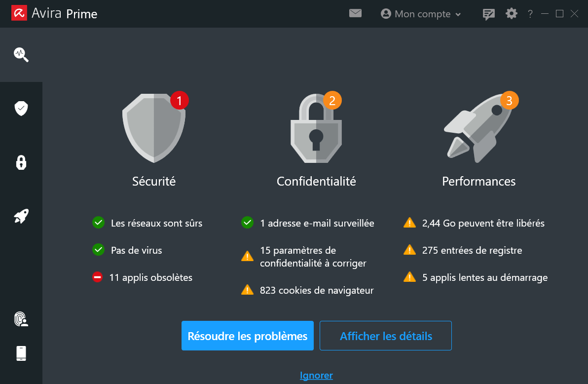résultat scan intelligent Avira