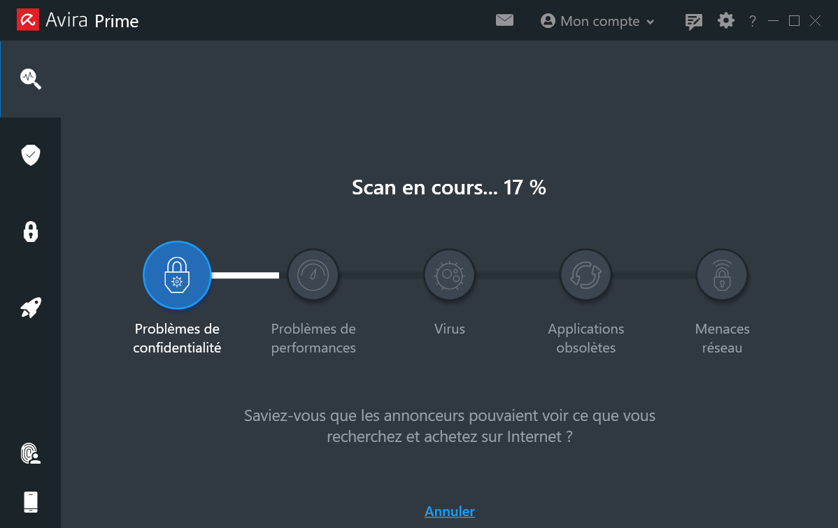 scan intelligent Avira Prime