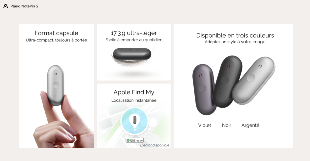 Assistant vocal IA Plaud NotePin S