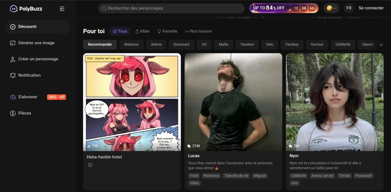 Bibliothèque d’avatars PolyBuzz