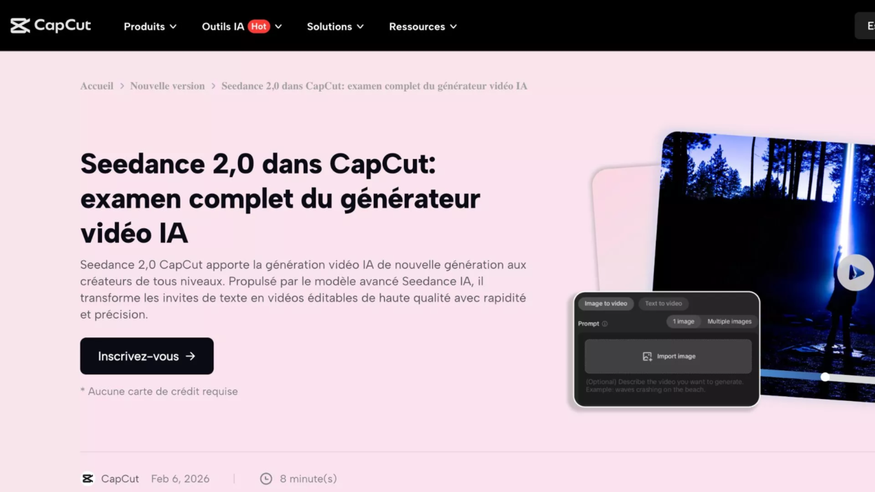 Seedance 2.0 dans CapCut