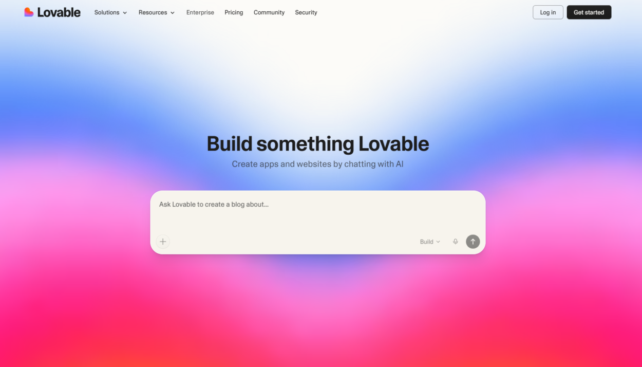 Interface de l'IA Lovable
