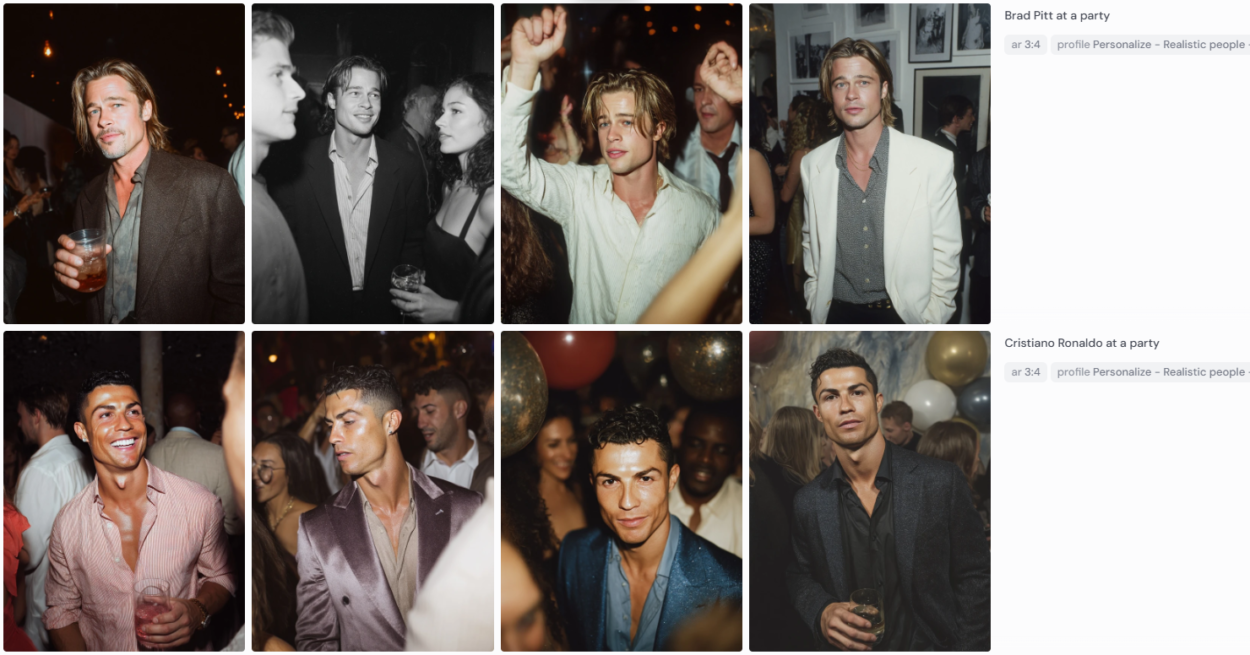 Profil Personalize dans Midjourney pour la génération d'images de célébrités
